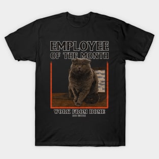 Employee Of The Month Work From Home 2021 Cat Vintage T-Shirt